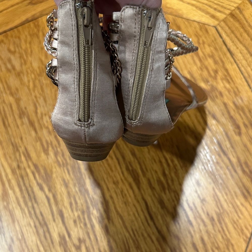*ROCK & CANDY* Brown x Silver Bracelet Ankle Cuff Sandals Size 5 - Picture 8 of 10